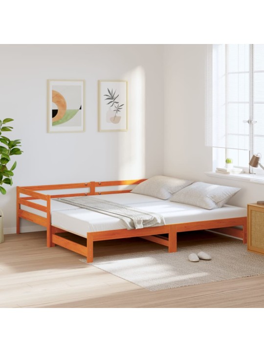 Válenda s přistýlkou voskově hnědá 90 x 200 cm masivní borovice