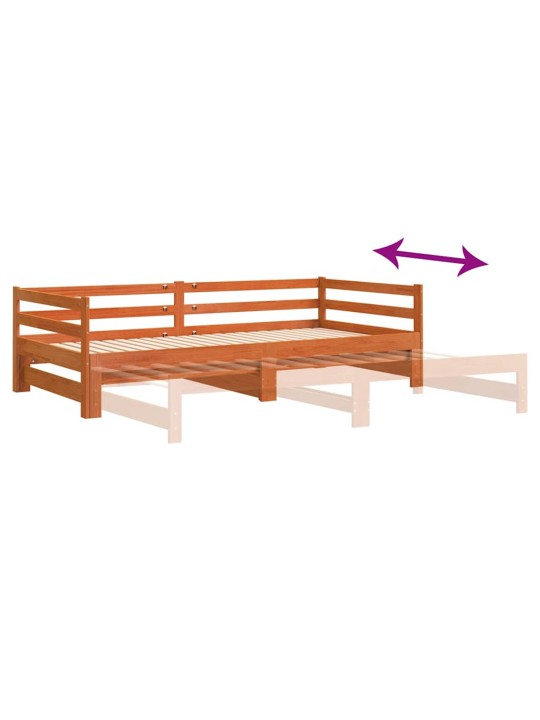 Válenda s přistýlkou voskově hnědá 80 x 200 cm masivní borovice