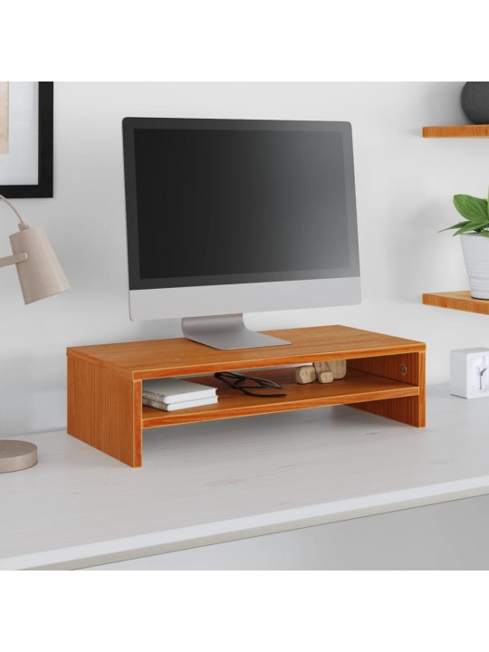 Stojan na monitor voskově hnědý 50x24x13 cm masivní borovice