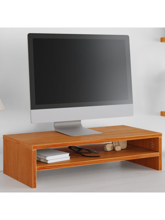 Stojan na monitor voskově hnědý 50x24x13 cm masivní borovice