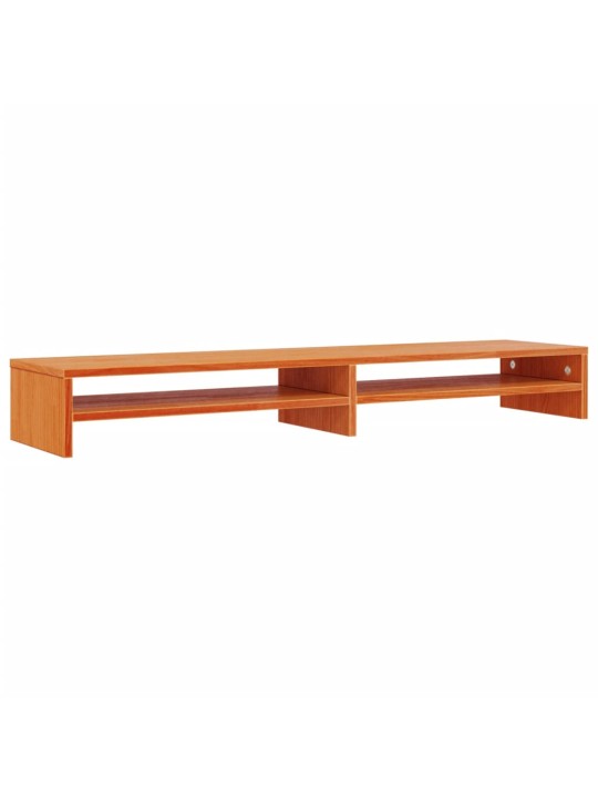 Stojan na monitor voskově hnědý 100x24x13 cm masivní borovice