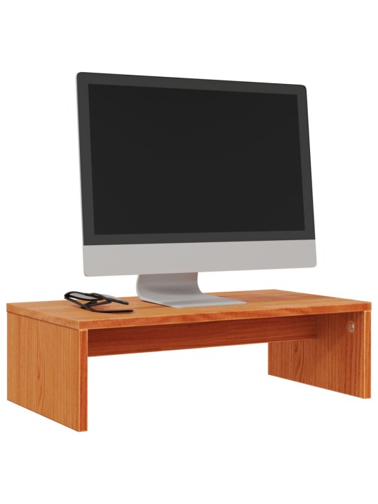 Stojan na monitor voskově hnědý 50x27x15 cm masivní borovice
