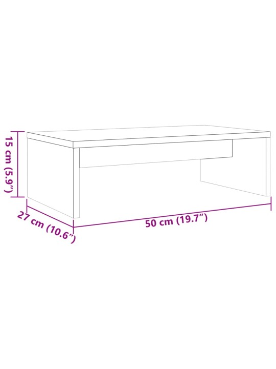 Stojan na monitor voskově hnědý 50x27x15 cm masivní borovice