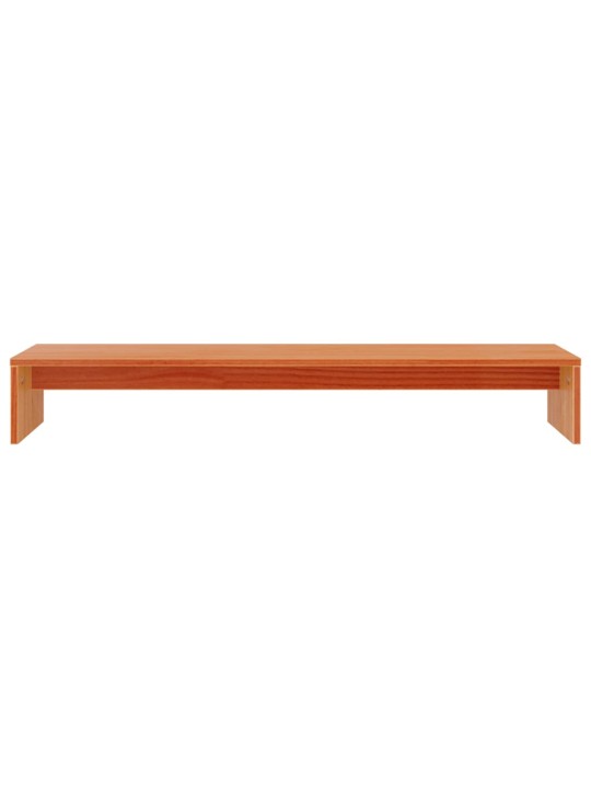Stojan na monitor voskově hnědý 100x27x15 cm masivní borovice