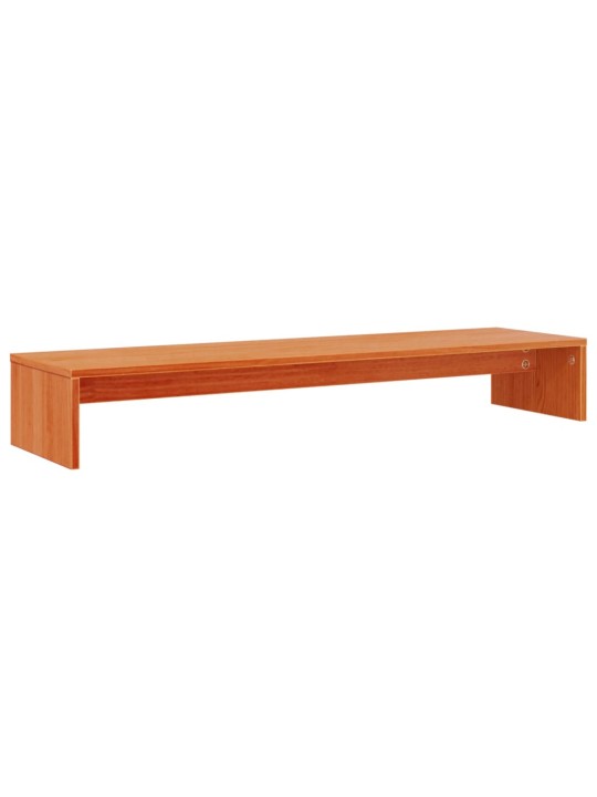 Stojan na monitor voskově hnědý 100x27x15 cm masivní borovice