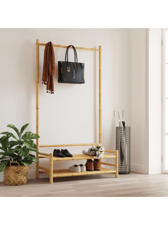 Stojan na oblečení s policemi 103 x 40 x 183 cm bambus