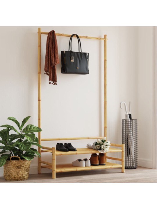 Stojan na oblečení s policemi 103 x 40 x 183 cm bambus