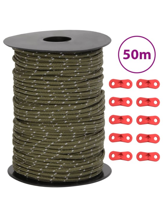 Stanové lanko s reflexními proužky a napínáky 50 m 3 mm