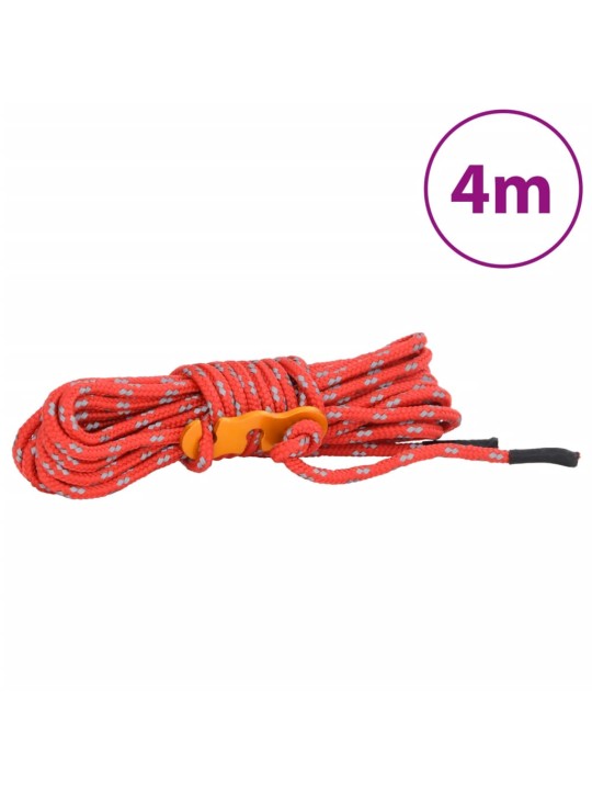 Stanová lanka s napínáky reflexní 8 ks 4 m 4 mm