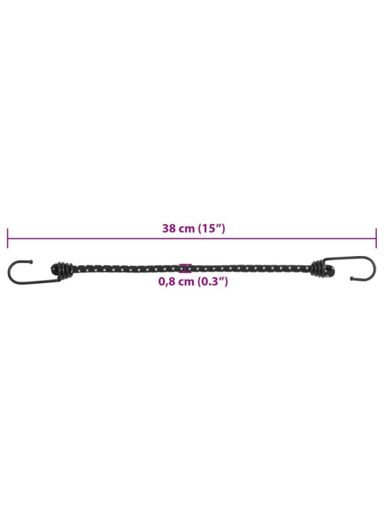 Gumicuky s reflexním proužkem a háčky 10 ks 38 cm