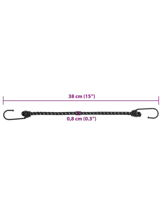 Gumicuky s reflexním proužkem a háčky 25 ks 38 cm