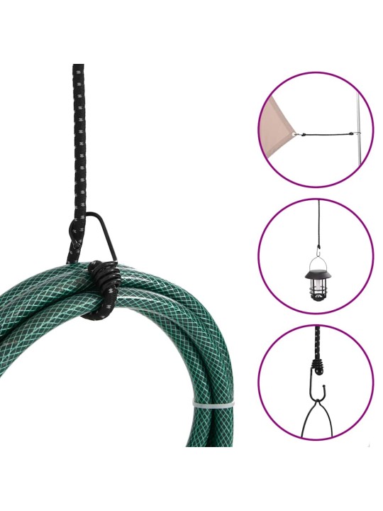 Gumicuky s reflexním proužkem a háčky 50 ks 38 cm