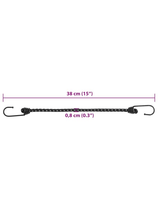 Gumicuky s reflexním proužkem a háčky 50 ks 38 cm