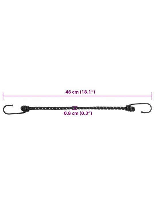 Gumicuky s reflexním proužkem a háčky 50 ks 46 cm