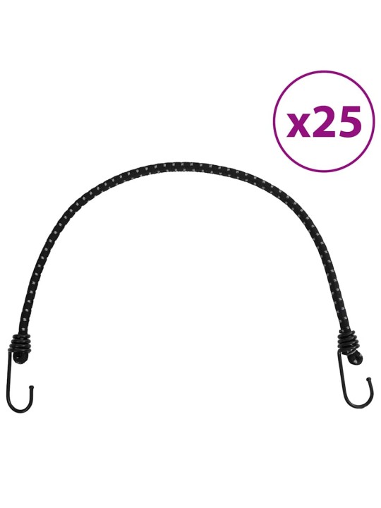 Gumicuky s reflexním proužkem a háčky 25 ks 59 cm