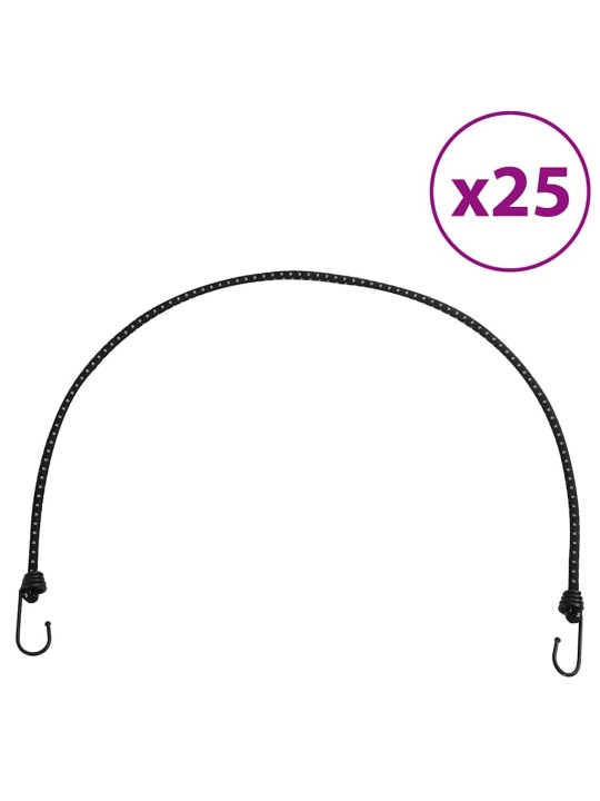 Gumicuky s reflexním proužkem a háčky 25 ks 100 cm