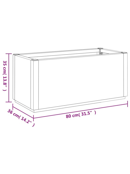 Zahradní truhlík s nohami hnědý 80 x 36 x 35 cm PP