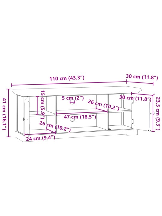 TV skříňka bílá 110 x 30 x 41 cm kompozitní dřevo