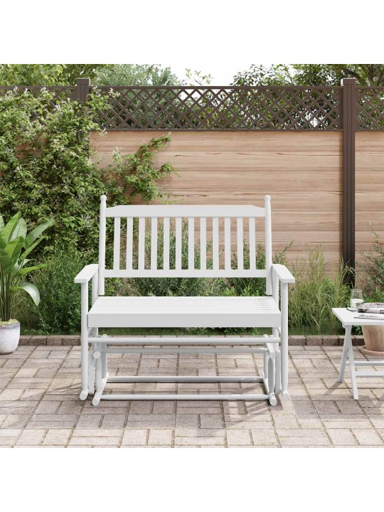 Lavice glider bílá 118 x 70 x 104,5 cm masivní topolové dřevo