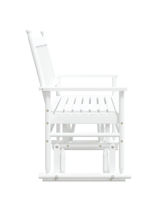 Lavice glider bílá 118 x 70 x 104,5 cm masivní topolové dřevo