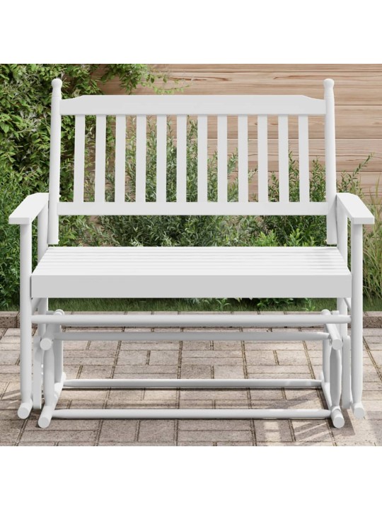Lavice glider bílá 118 x 70 x 104,5 cm masivní topolové dřevo