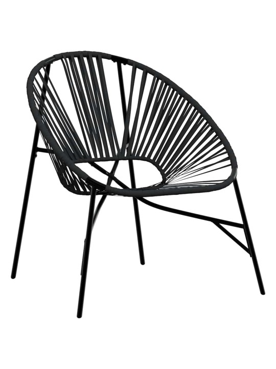 Zahradní vajíčková židle black poly rattan