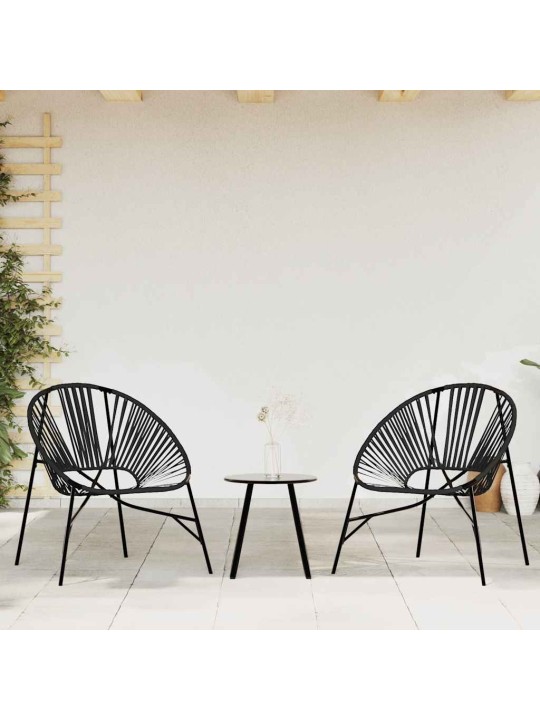 Zahradní vajíčková židle black poly rattan