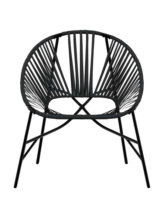 Zahradní vajíčková židle black poly rattan