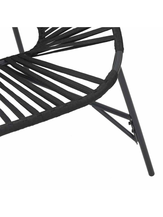 Zahradní vajíčková židle black poly rattan