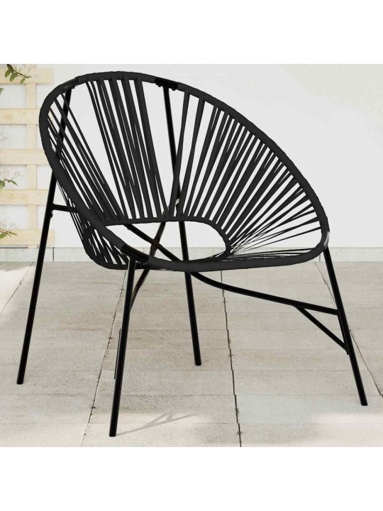 Zahradní vajíčková židle black poly rattan