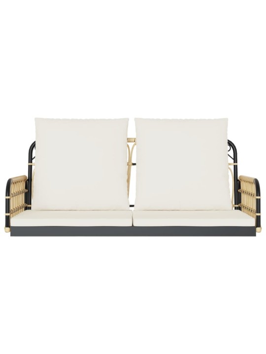 Houpací lavice s poduškami 105 x 58 x 38 cm polyratan a ocel