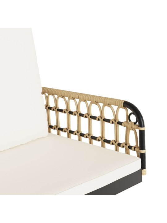 Houpací lavice s poduškami 105 x 58 x 38 cm polyratan a ocel