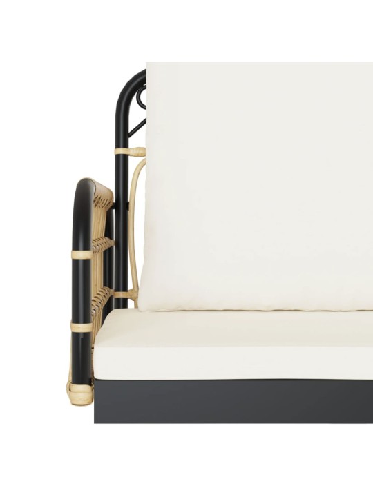 Houpací lavice s poduškami 105 x 58 x 38 cm polyratan a ocel