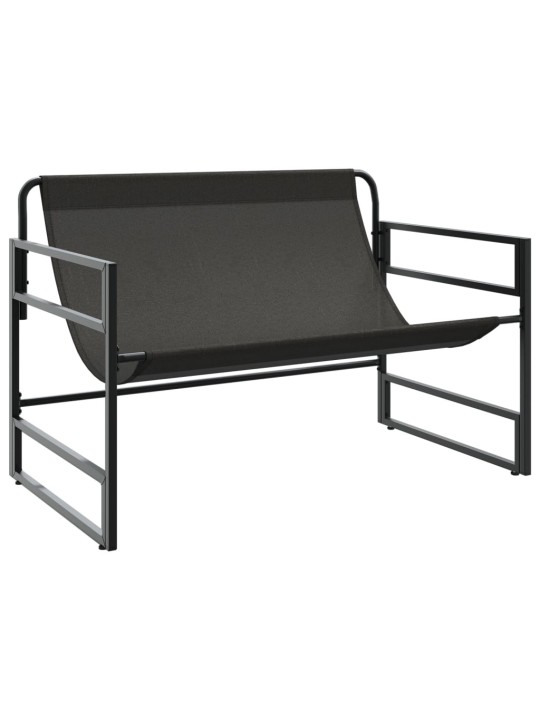 Zahradní lavice s poduškou taupe 113 cm ocel