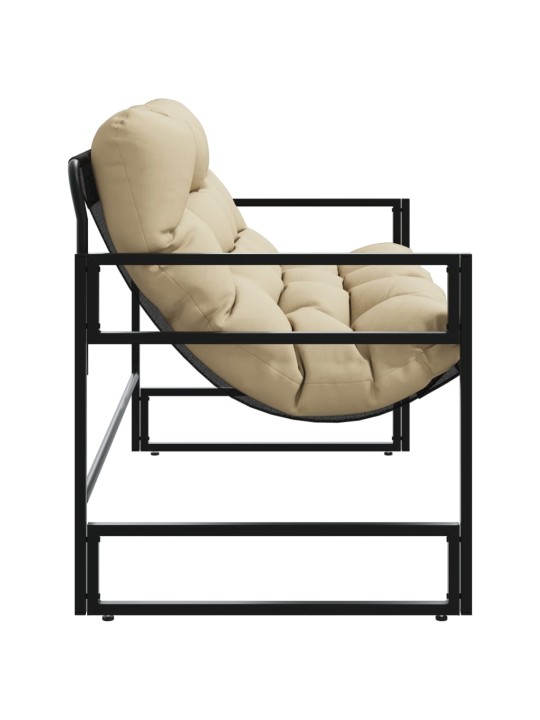 Zahradní lavice s poduškou taupe 113 cm ocel