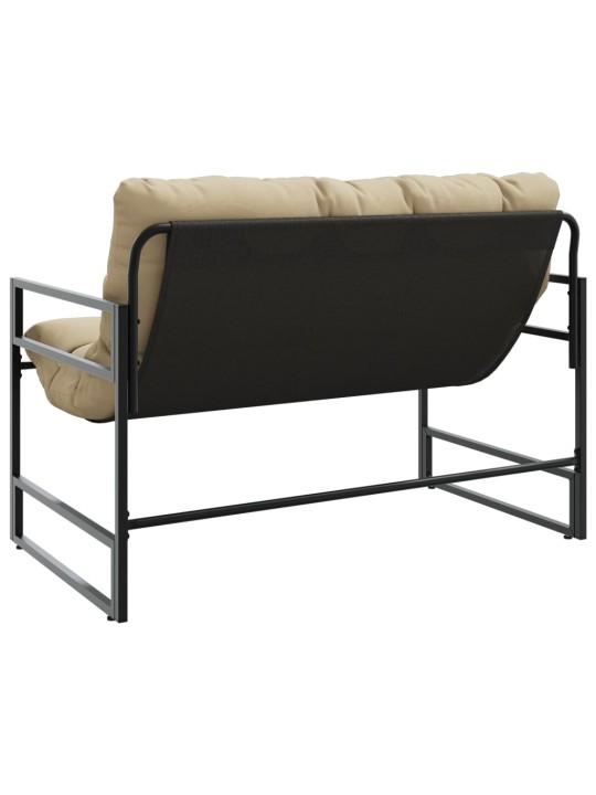Zahradní lavice s poduškou taupe 113 cm ocel