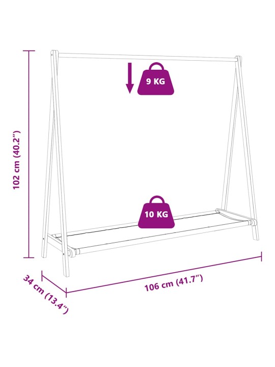 Stojan na oblečení s policemi 106x34x102 cm bambus