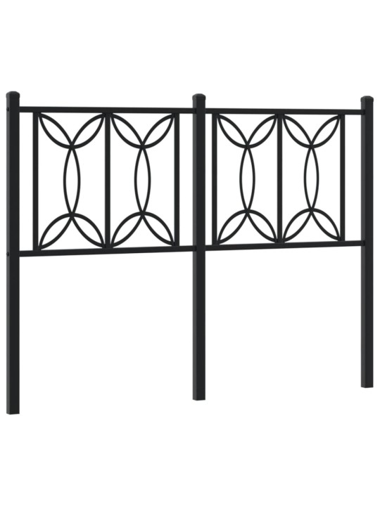 Kovové čelo postele černé 120 cm
