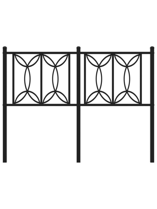 Kovové čelo postele černé 120 cm