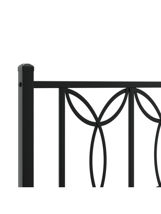 Kovové čelo postele černé 120 cm