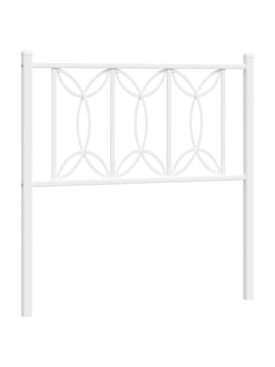Kovové čelo postele bílé 75 cm