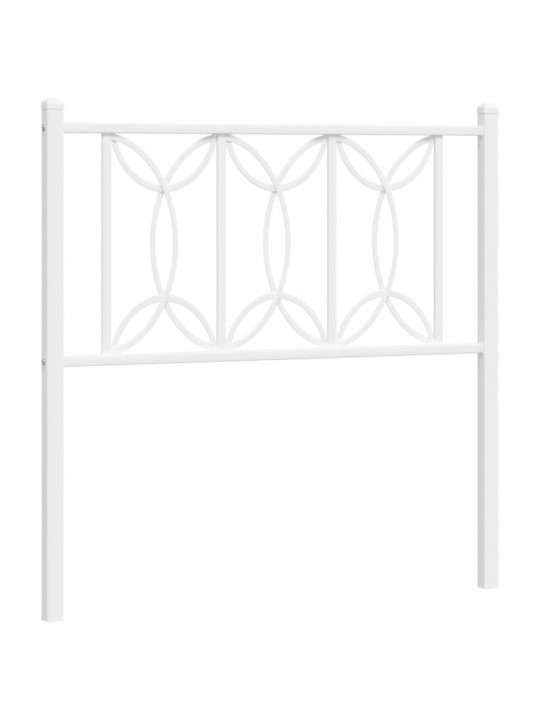 Kovové čelo postele bílé 80 cm
