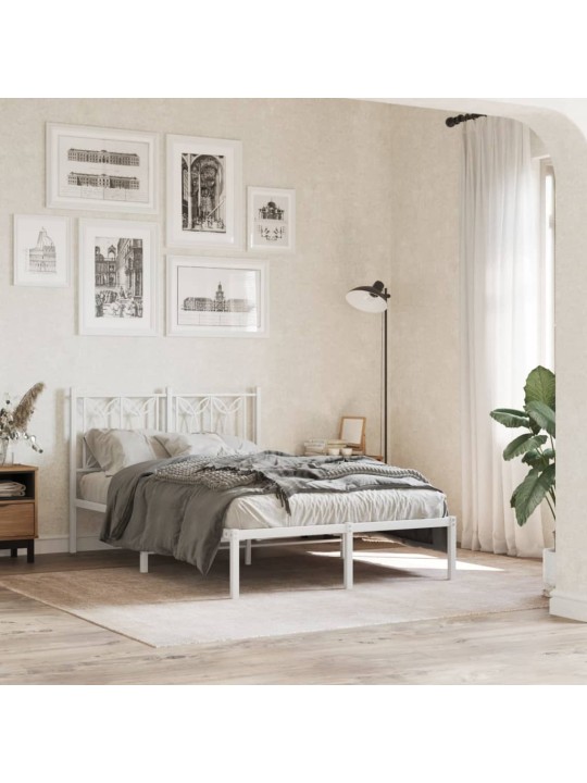 Kovové čelo postele bílé 120 cm