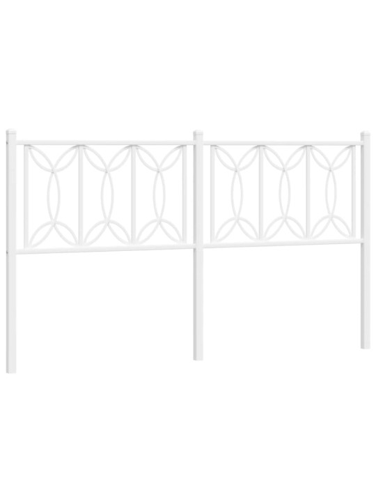 Kovové čelo postele bílé 150 cm