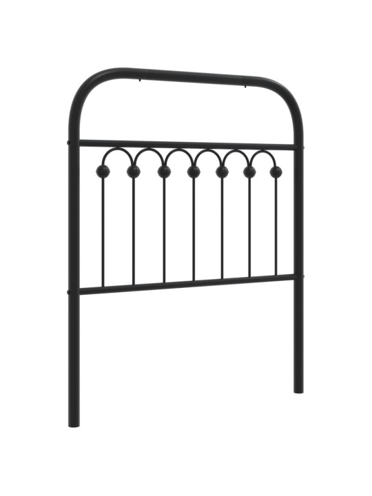 Kovové čelo postele černé 75 cm