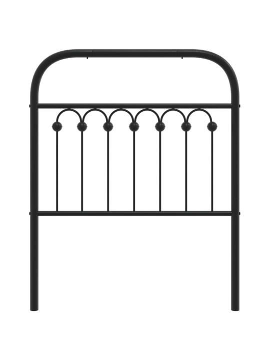 Kovové čelo postele černé 75 cm
