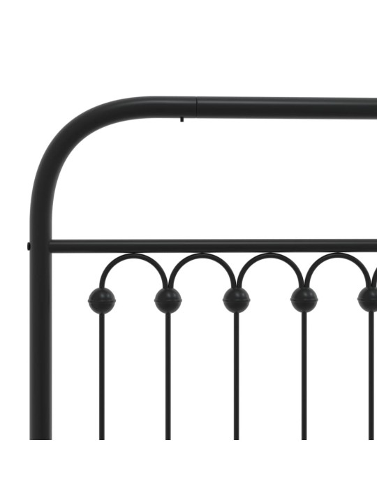Kovové čelo postele černé 75 cm