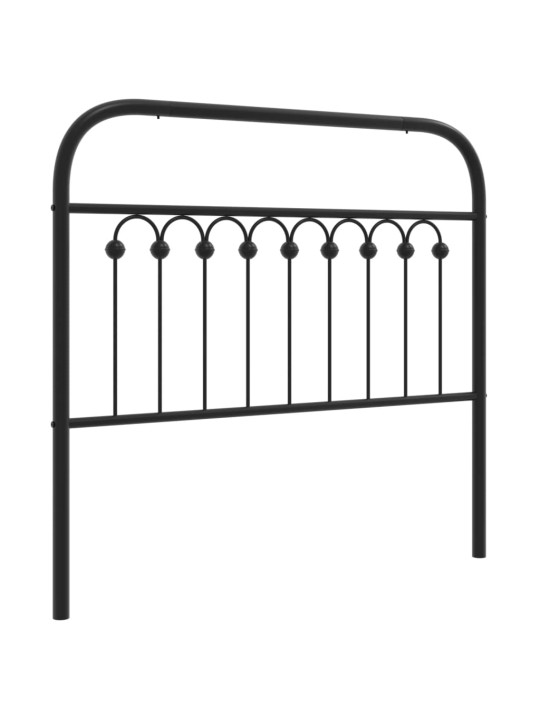 Kovové čelo postele černé 100 cm
