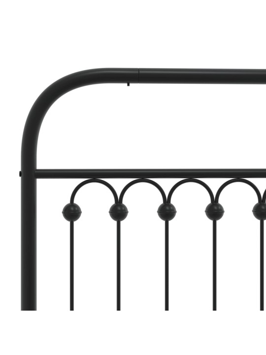 Kovové čelo postele černé 100 cm