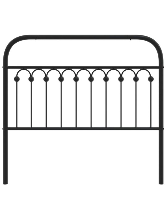 Kovové čelo postele černé 107 cm